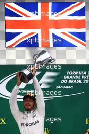 1st place Lewis Hamilton (GBR) Mercedes AMG F1 W07 . 13.11.2016. Formula 1 World Championship, Rd 20, Brazilian Grand Prix, Sao Paulo, Brazil, Race Day.