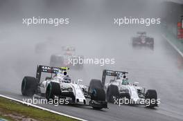 Valtteri Bottas (FIN) Williams FW38 and Felipe Massa (BRA) Williams FW38. 13.11.2016. Formula 1 World Championship, Rd 20, Brazilian Grand Prix, Sao Paulo, Brazil, Race Day.