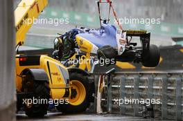 The Sauber C35 of Marcus Ericsson (SWE) Sauber F1 Team, who crashed out of the race. 13.11.2016. Formula 1 World Championship, Rd 20, Brazilian Grand Prix, Sao Paulo, Brazil, Race Day.