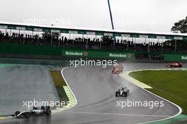 Lewis Hamilton (GBR) Mercedes AMG F1 W07 Hybrid leads team mate Nico Rosberg (GER) Mercedes AMG F1 W07 Hybrid. 13.11.2016. Formula 1 World Championship, Rd 20, Brazilian Grand Prix, Sao Paulo, Brazil, Race Day.