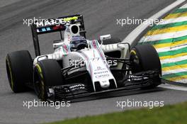 Valtteri Bottas (FIN) Williams FW38. 12.11.2016. Formula 1 World Championship, Rd 20, Brazilian Grand Prix, Sao Paulo, Brazil, Qualifying Day.