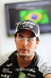 Sergio Perez (MEX) Sahara Force India F1. 10.11.2016. Formula 1 World Championship, Rd 20, Brazilian Grand Prix, Sao Paulo, Brazil, Preparation Day.