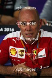 Jock Clear (GBR) Ferrari Engineering Director in the FIA Press Conference. 10.06.2016. Formula 1 World Championship, Rd 7, Canadian Grand Prix, Montreal, Canada, Practice Day.