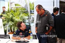 (L to R): Christian Horner (GBR) Red Bull Racing Team Principal with Gerhard Berger (AUT). 10.06.2016. Formula 1 World Championship, Rd 7, Canadian Grand Prix, Montreal, Canada, Practice Day.