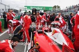 Sebastian Vettel (GER) Ferrari SF16-H on the grid. 12.06.2016. Formula 1 World Championship, Rd 7, Canadian Grand Prix, Montreal, Canada, Race Day.