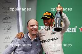 Race winner Lewis Hamilton (GBR) Mercedes AMG F1 celebrates on the podium. 12.06.2016. Formula 1 World Championship, Rd 7, Canadian Grand Prix, Montreal, Canada, Race Day.