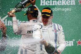 Valtteri Bottas (FIN) Williams celebrates his third position on the podium. 12.06.2016. Formula 1 World Championship, Rd 7, Canadian Grand Prix, Montreal, Canada, Race Day.