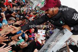 Race winner Lewis Hamilton (GBR) Mercedes AMG F1 celebrates with the team. 12.06.2016. Formula 1 World Championship, Rd 7, Canadian Grand Prix, Montreal, Canada, Race Day.