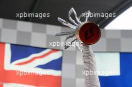 Race winner Lewis Hamilton (GBR) Mercedes AMG F1 celebrates with his trophy on the podium. 12.06.2016. Formula 1 World Championship, Rd 7, Canadian Grand Prix, Montreal, Canada, Race Day.