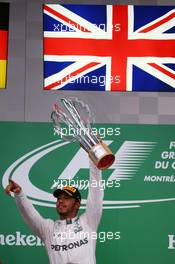 1st for Lewis Hamilton (GBR) Mercedes AMG F1 W07. 12.06.2016. Formula 1 World Championship, Rd 7, Canadian Grand Prix, Montreal, Canada, Race Day.