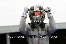 Race winner Lewis Hamilton (GBR) Mercedes AMG F1 celebrates in parc ferme. 12.06.2016. Formula 1 World Championship, Rd 7, Canadian Grand Prix, Montreal, Canada, Race Day.