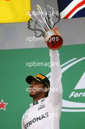 Race winner Lewis Hamilton (GBR) Mercedes AMG F1 celebrates on the podium. 12.06.2016. Formula 1 World Championship, Rd 7, Canadian Grand Prix, Montreal, Canada, Race Day.