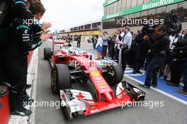 Second placed Sebastian Vettel (GER) Ferrari SF16-H enters parc ferme. 12.06.2016. Formula 1 World Championship, Rd 7, Canadian Grand Prix, Montreal, Canada, Race Day.
