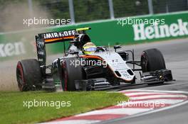 Sergio Perez (MEX) Sahara Force India F1 VJM09. 12.06.2016. Formula 1 World Championship, Rd 7, Canadian Grand Prix, Montreal, Canada, Race Day.