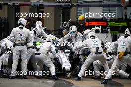 Valtteri Bottas (FIN) Williams FW38 makes a pit stop. 12.06.2016. Formula 1 World Championship, Rd 7, Canadian Grand Prix, Montreal, Canada, Race Day.
