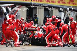 Sebastian Vettel (GER) Ferrari SF16-H makes a pit stop. 12.06.2016. Formula 1 World Championship, Rd 7, Canadian Grand Prix, Montreal, Canada, Race Day.