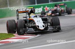 Sergio Perez (MEX) Sahara Force India F1 VJM09. 12.06.2016. Formula 1 World Championship, Rd 7, Canadian Grand Prix, Montreal, Canada, Race Day.