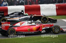Sebastian Vettel (GER) Ferrari SF16-H and Nico Hulkenberg (GER) Sahara Force India F1 VJM09. 12.06.2016. Formula 1 World Championship, Rd 7, Canadian Grand Prix, Montreal, Canada, Race Day.