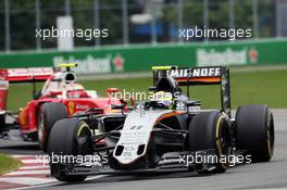 Sergio Perez (MEX) Sahara Force India F1 VJM09. 12.06.2016. Formula 1 World Championship, Rd 7, Canadian Grand Prix, Montreal, Canada, Race Day.