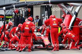 Sebastian Vettel (GER) Ferrari SF16-H makes a pit stop. 12.06.2016. Formula 1 World Championship, Rd 7, Canadian Grand Prix, Montreal, Canada, Race Day.