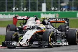 Sergio Perez (MEX) Sahara Force India F1 VJM09. 12.06.2016. Formula 1 World Championship, Rd 7, Canadian Grand Prix, Montreal, Canada, Race Day.