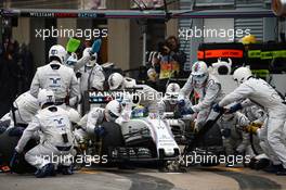Felipe Massa (BRA) Williams FW38 makes a pit stop. 12.06.2016. Formula 1 World Championship, Rd 7, Canadian Grand Prix, Montreal, Canada, Race Day.