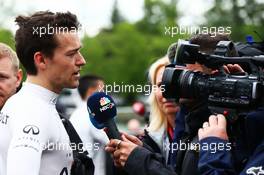 Jolyon Palmer (GBR) Renault Sport F1 Team with the media. 11.06.2016. Formula 1 World Championship, Rd 7, Canadian Grand Prix, Montreal, Canada, Qualifying Day.