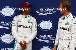 Pole for Lewis Hamilton (GBR) Mercedes AMG F1 W07 , 2nd for Nico Rosberg (GER) Mercedes AMG Petronas . 11.06.2016. Formula 1 World Championship, Rd 7, Canadian Grand Prix, Montreal, Canada, Qualifying Day.