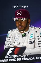 Lewis Hamilton (GBR) Mercedes AMG F1 in the FIA Press Conference. 11.06.2016. Formula 1 World Championship, Rd 7, Canadian Grand Prix, Montreal, Canada, Qualifying Day.