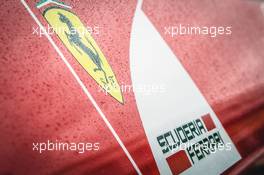 Ferrari logo covererd in rain drops. 09.06.2016. Formula 1 World Championship, Rd 7, Canadian Grand Prix, Montreal, Canada, Preparation Day.