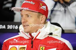Kimi Raikkonen (FIN) Ferrari in the FIA Press Conference. 09.06.2016. Formula 1 World Championship, Rd 7, Canadian Grand Prix, Montreal, Canada, Preparation Day.