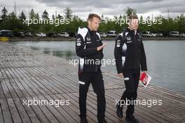 Jenson Button (GBR) McLaren with Mike Collier (GBR) Personal Trainer. 09.06.2016. Formula 1 World Championship, Rd 7, Canadian Grand Prix, Montreal, Canada, Preparation Day.