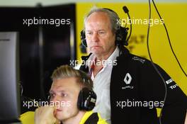 Jerome Stoll (FRA) Renault Sport F1 President with Kevin Magnussen (DEN) Renault Sport F1 Team. 15.04.2016. Formula 1 World Championship, Rd 3, Chinese Grand Prix, Shanghai, China, Practice Day.
