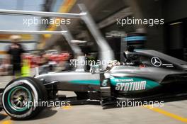 Lewis Hamilton (GBR) Mercedes AMG F1 W07 Hybrid leaves the pits. 15.04.2016. Formula 1 World Championship, Rd 3, Chinese Grand Prix, Shanghai, China, Practice Day.