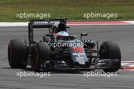 Fernando Alonso (ESP) McLaren MP4-31. 15.04.2016. Formula 1 World Championship, Rd 3, Chinese Grand Prix, Shanghai, China, Practice Day.