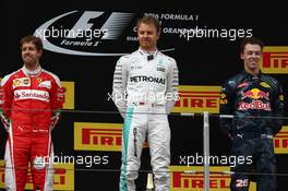 1st place Nico Rosberg (GER) Mercedes Petronas AMG F1, 2nd for Sebastian Vettel (GER) Scuderia Ferrari and 3rd Daniil Kvyat (RUS) Red Bull Racing. 17.04.2016. Formula 1 World Championship, Rd 3, Chinese Grand Prix, Shanghai, China, Race Day.