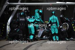 Nico Rosberg (GER) Mercedes AMG Petronas F1 W07  Pit stop. 17.04.2016. Formula 1 World Championship, Rd 3, Chinese Grand Prix, Shanghai, China, Race Day.