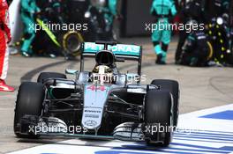 Lewis Hamilton (GBR) Mercedes AMG F1 W07  Pit stop. 17.04.2016. Formula 1 World Championship, Rd 3, Chinese Grand Prix, Shanghai, China, Race Day.