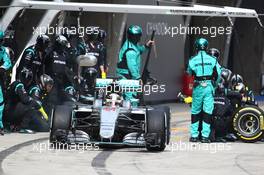 Lewis Hamilton (GBR) Mercedes Petronas AMG F1  Pit stop. 17.04.2016. Formula 1 World Championship, Rd 3, Chinese Grand Prix, Shanghai, China, Race Day.