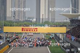 The grid before the start of the race. 17.04.2016. Formula 1 World Championship, Rd 3, Chinese Grand Prix, Shanghai, China, Race Day.