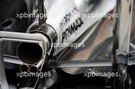 Mercedes AMG F1 W07 Hybrid exhaust detail. 14.04.2016. Formula 1 World Championship, Rd 3, Chinese Grand Prix, Shanghai, China, Preparation Day.