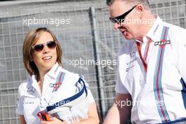 (L to R): Claire Williams (GBR) Williams Deputy Team Principal with Mike O'Driscoll (GBR) Williams Group CEO. 13.05.2016. Formula 1 World Championship, Rd 5, Spanish Grand Prix, Barcelona, Spain, Practice Day.