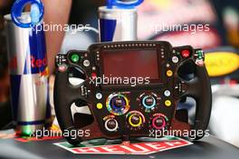 Red Bull Racing RB12 steering wheel. 13.05.2016. Formula 1 World Championship, Rd 5, Spanish Grand Prix, Barcelona, Spain, Practice Day.
