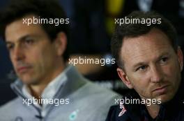 Christian Horner (GBR) Red Bull Racing Team Principal in the FIA Press Conference. 13.05.2016. Formula 1 World Championship, Rd 5, Spanish Grand Prix, Barcelona, Spain, Practice Day.