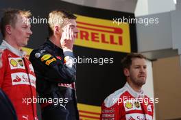 The podium (L to R): Kimi Raikkonen (FIN) Ferrari, second; Max Verstappen (NLD) Red Bull Racing, race winner; Sebastian Vettel (GER) Ferrari, third. 15.05.2016. Formula 1 World Championship, Rd 5, Spanish Grand Prix, Barcelona, Spain, Race Day.