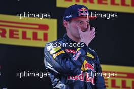 Race winner Max Verstappen (NLD) Red Bull Racing celebrates on the podium. 15.05.2016. Formula 1 World Championship, Rd 5, Spanish Grand Prix, Barcelona, Spain, Race Day.