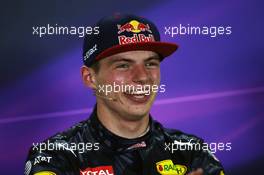 Race winner Max Verstappen (NLD) Red Bull Racing in the FIA Press Conference. 15.05.2016. Formula 1 World Championship, Rd 5, Spanish Grand Prix, Barcelona, Spain, Race Day.