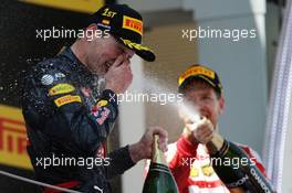 Race winner Max Verstappen (NLD) Red Bull Racing celebrates with the champagne on the podium. 15.05.2016. Formula 1 World Championship, Rd 5, Spanish Grand Prix, Barcelona, Spain, Race Day.