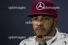 Lewis Hamilton (GBR) Mercedes AMG F1 in the FIA Press Conference. 14.05.2016. Formula 1 World Championship, Rd 5, Spanish Grand Prix, Barcelona, Spain, Qualifying Day.