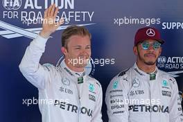 Lewis Hamilton (GBR), Mercedes AMG F1 Team and Nico Rosberg (GER), Mercedes AMG F1 Team  14.05.2016. Formula 1 World Championship, Rd 5, Spanish Grand Prix, Barcelona, Spain, Qualifying Day.